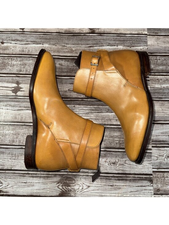 PEAL & CO x Brooks Brothers Ankle Monk Strap Leather Boots Size 9.5 Color Brown main image 4